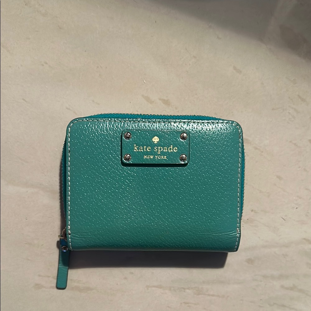 SOLD Kate Spade Teal Wallet with pink inside!